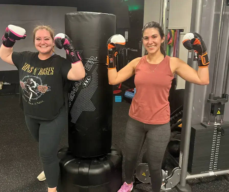 Empowering boxing, kickboxing class